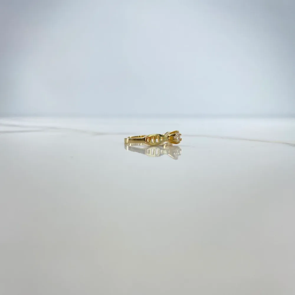 Anillo Solitario Lineas 2.97gr / T5 / Diamante 27pts Oro Amarillo (Joya) & Ideal para Principiantes