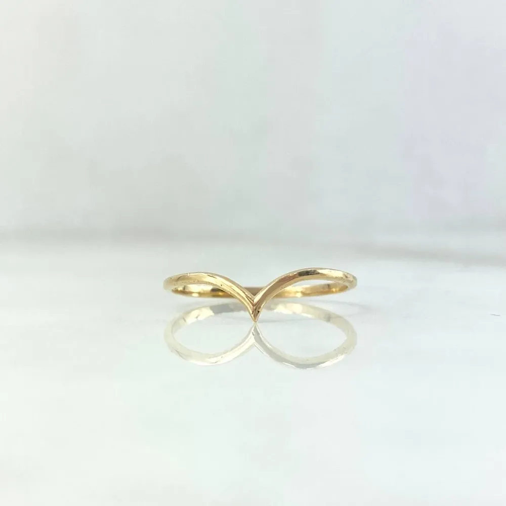 Anillo Tiara en V 0.95gr / T5 1/4 / Oro Amarillo * para Todo Tipo de Semillas