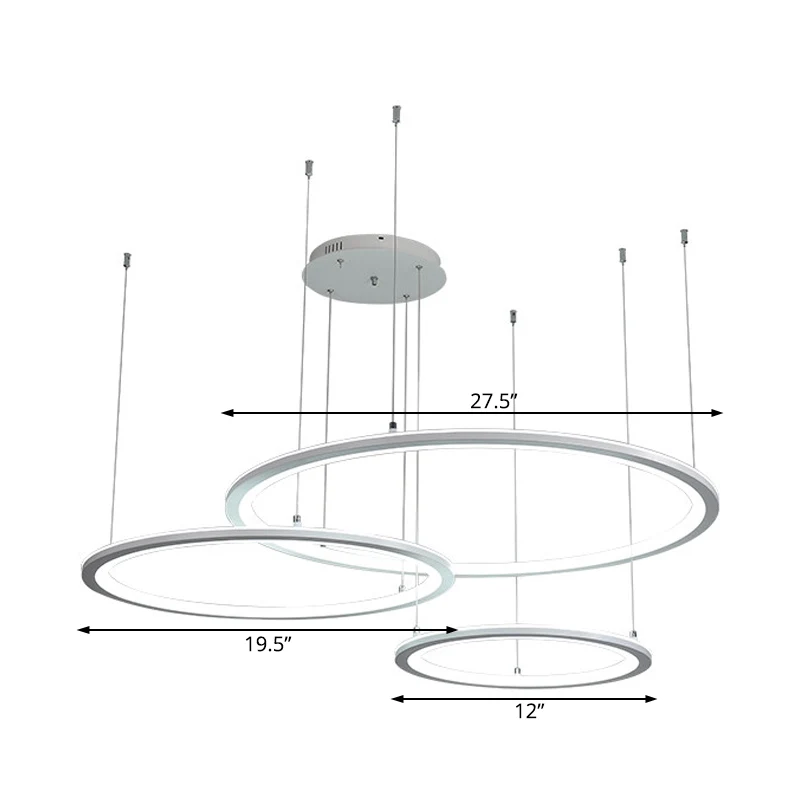 Bebedero de Cristal para Lámpara de arañ Circular blanca/gris, iluminación modernista de 3/4 luces, lámpara colgante de te...