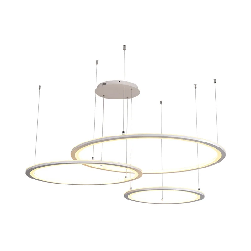 Bebedero de Cristal para Lámpara de arañ Circular blanca/gris, iluminación modernista de 3/4 luces, lámpara colgante de te...
