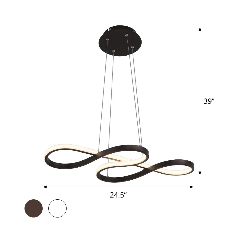 Binoculares Compactos para Lámpara colgante LED de aluminio serpenteante, lámpara de arañ minimalista en blanco y negro, 2...