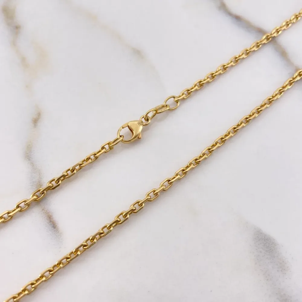 Cadena Aro Seguido 9.95gr / 50cm / 2mm Oro Amarillo +3 $ para Jardín y Balcón