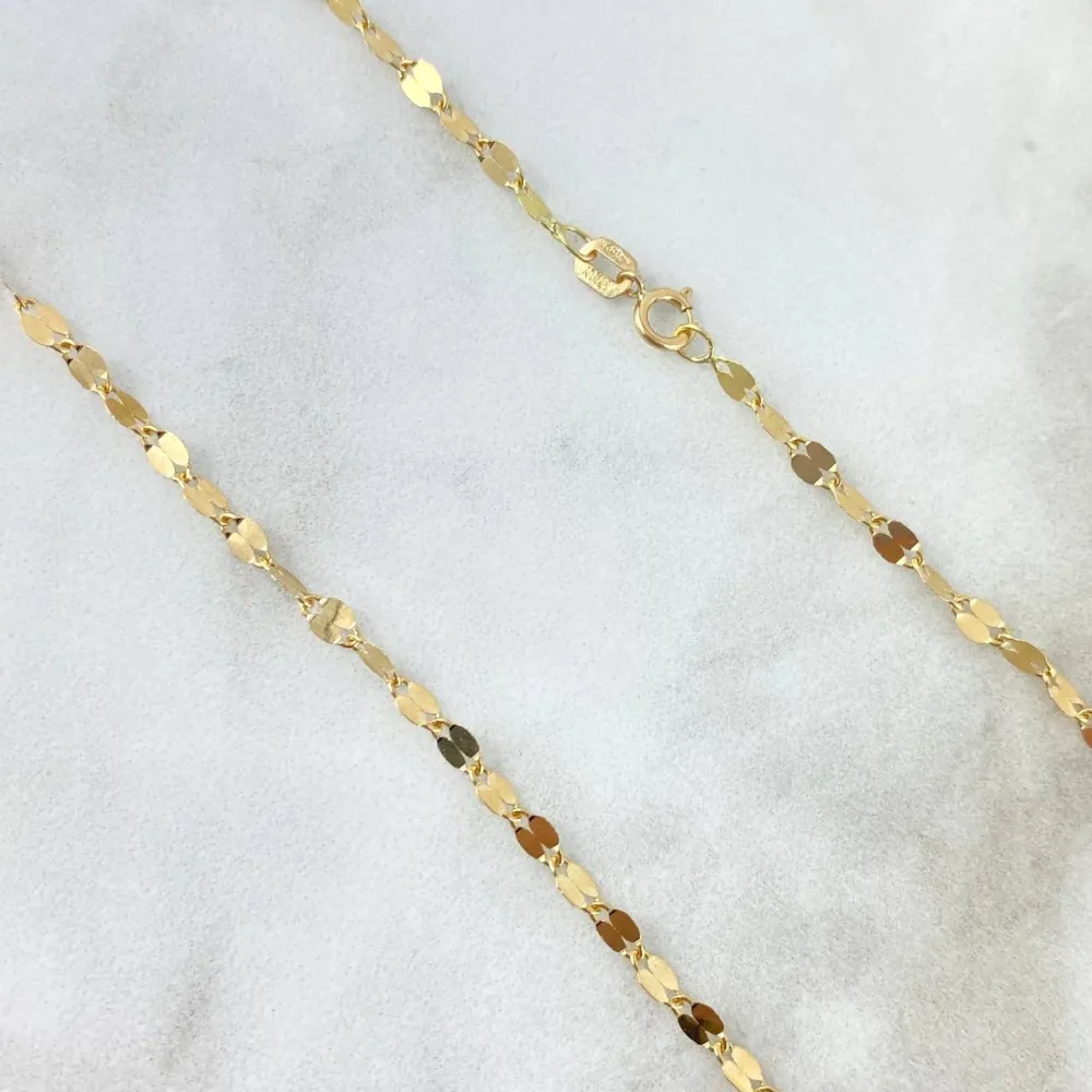 Cadena Flor Espejo 1.95gr / 45cm / 2.5mm Oro Amarillo +3 Atrae Aves Silvestres