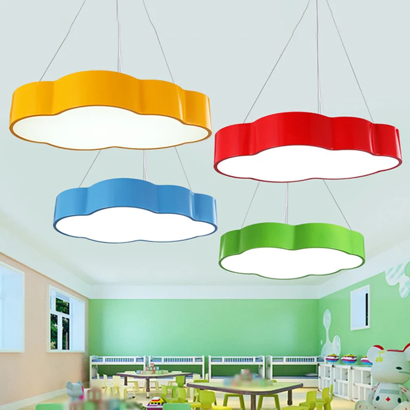 Casa Nido para Suspension de plafond Cloud Corridor en acrylique Macaron LED, éclairage à suspension en rouge/jaune/vert,...