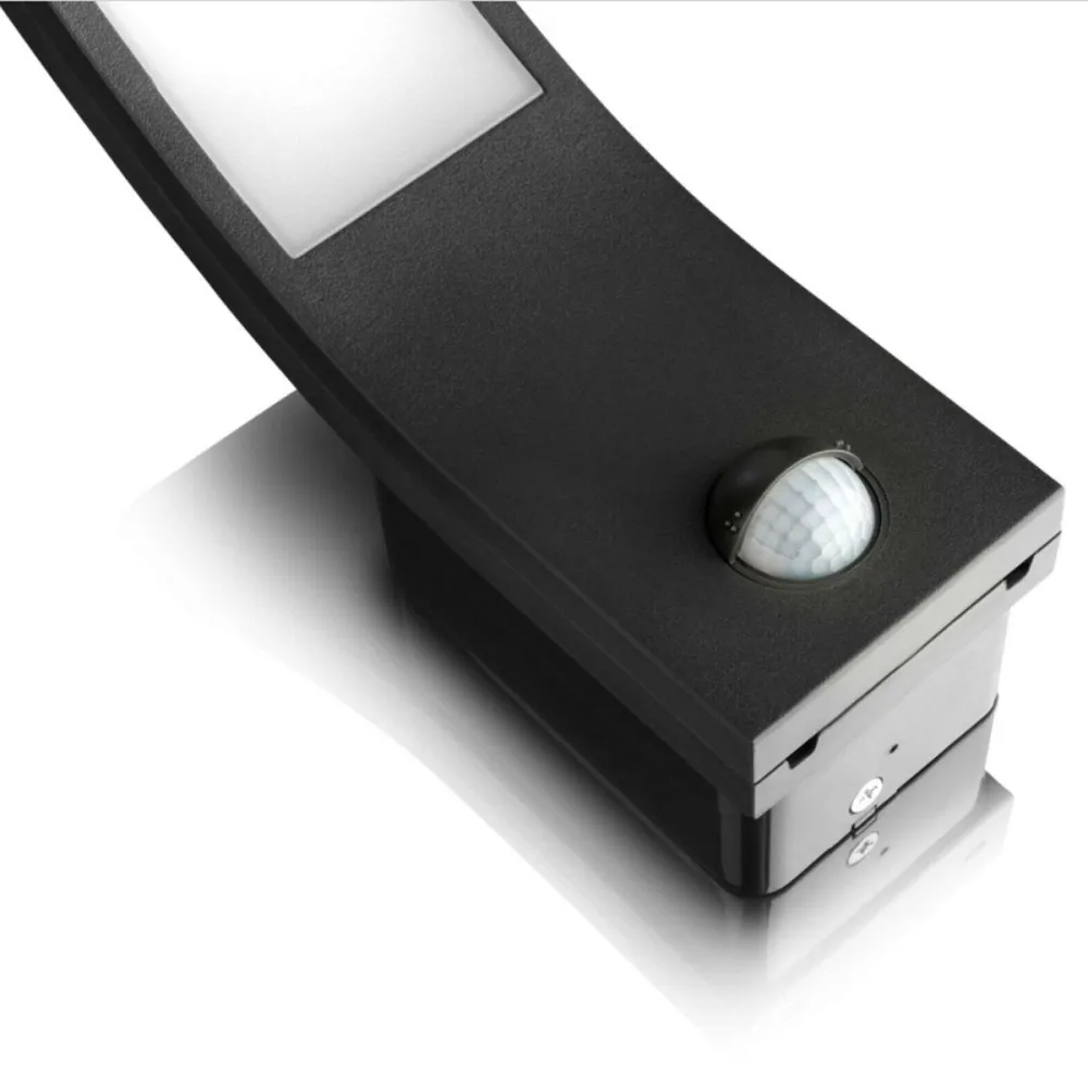 Cgc lighting Aplique de exterior negro con sensor de movimiento PIR Capacidad de 500 ml