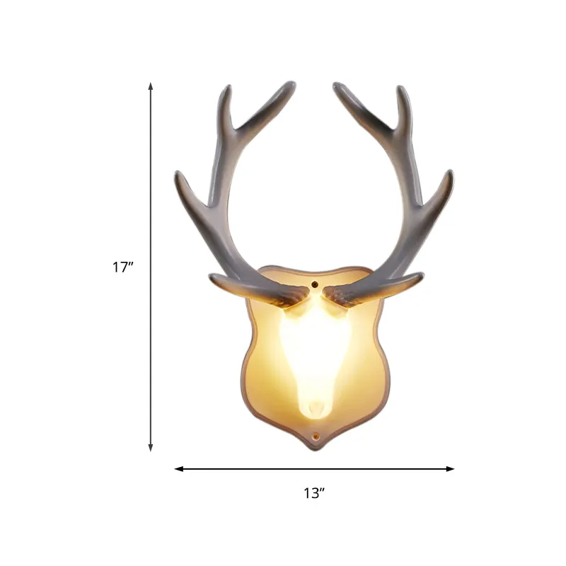 Comedero para Aves Applique murale LED en résine blanche/bleue, luminaire rustique en forme de cerf, noir/blanc, pour salon