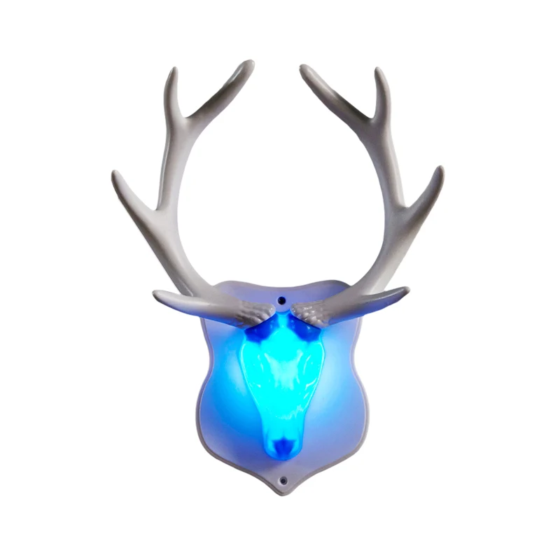 Comedero para Aves Applique murale LED en résine blanche/bleue, luminaire rustique en forme de cerf, noir/blanc, pour salon
