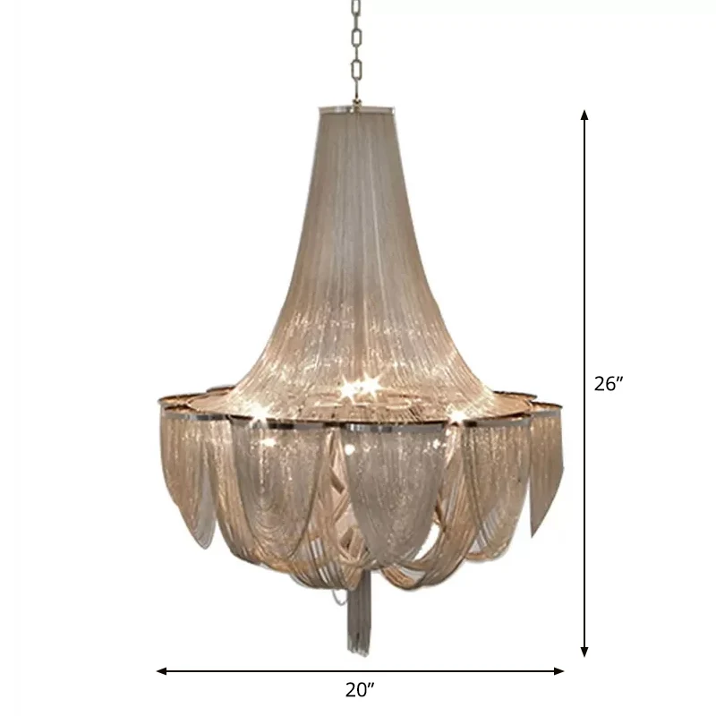 Comedero para Aves Lámpara de arañ drapeada, accesorio de iluminación colgante LED actual de aluminio para sala de estar P...