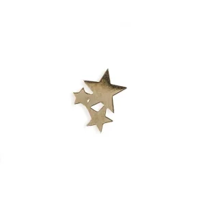 Comedero para Aves PIERCING DE ORO AMARILLO DE 14K CON TRES ESTRELLAS