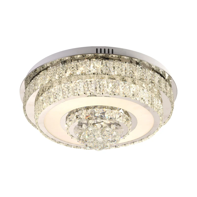 Contemporáneo accesorio de techo cuadrado/redondo, gotas de cristal transparente, iluminación LED de montaje empotrado en...