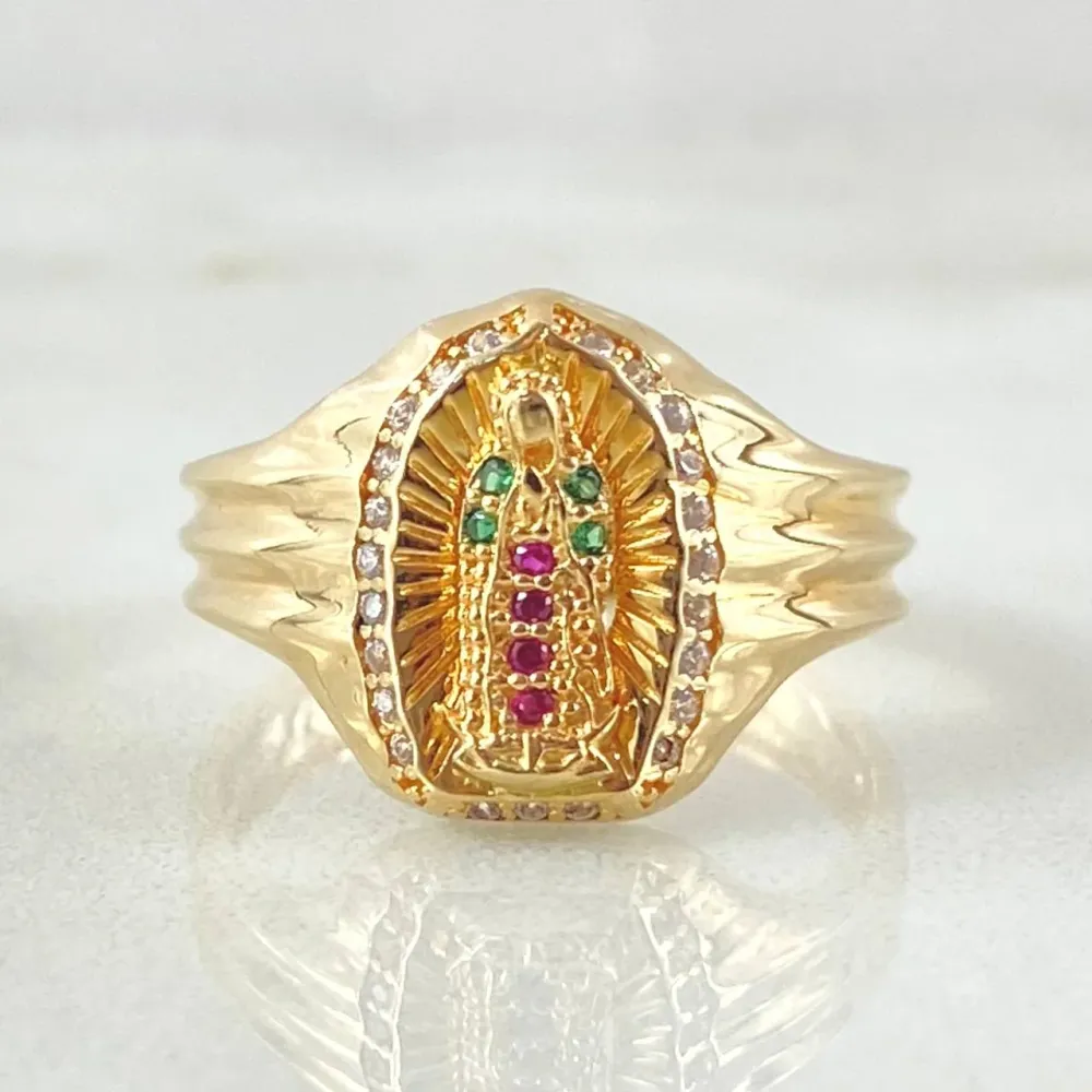 Estación de Observación Anillo Virgen Guadalupe 3.95gr / T7 1/2 / Oro Amarillo 18K ©