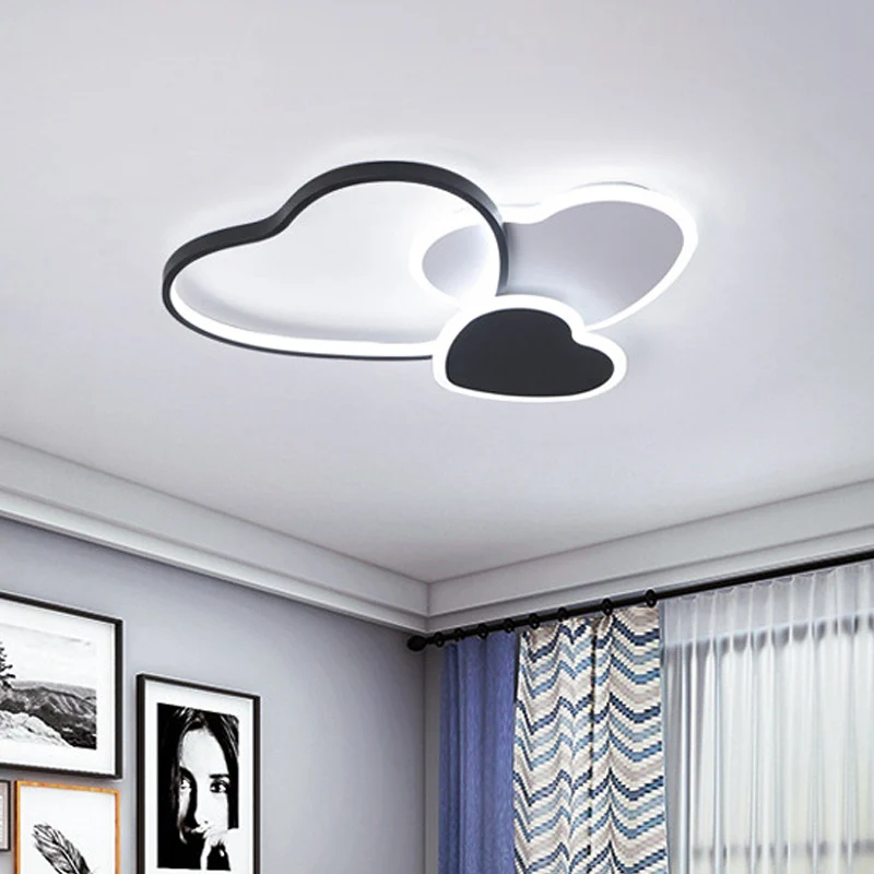 Estación de Observación Plafonnier LED multi-cœurs en acrylique, design nordique noir, luminaire décoratif de plafond, lum...