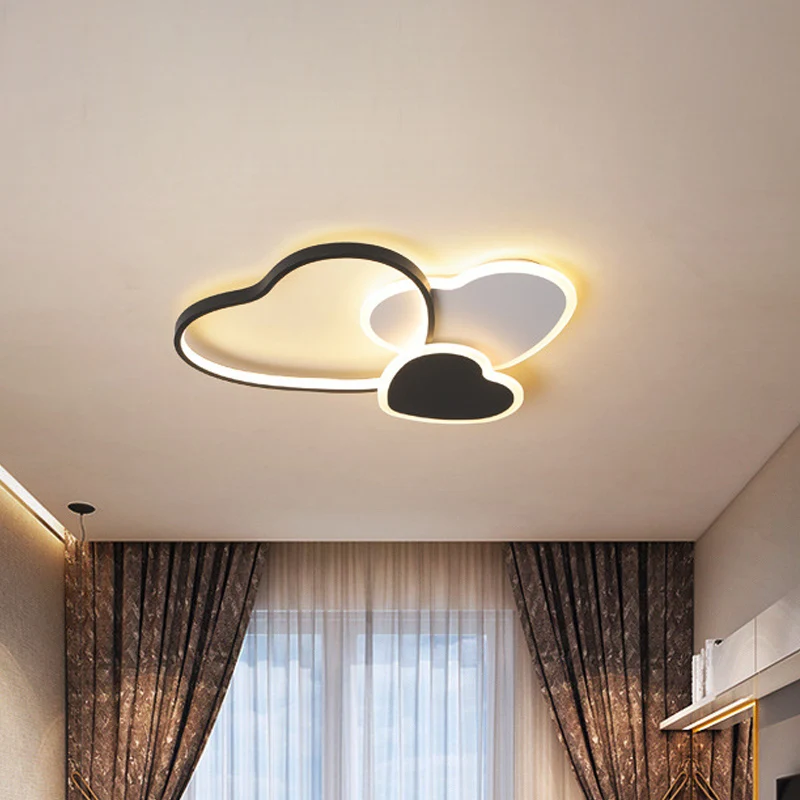 Estación de Observación Plafonnier LED multi-cœurs en acrylique, design nordique noir, luminaire décoratif de plafond, lum...