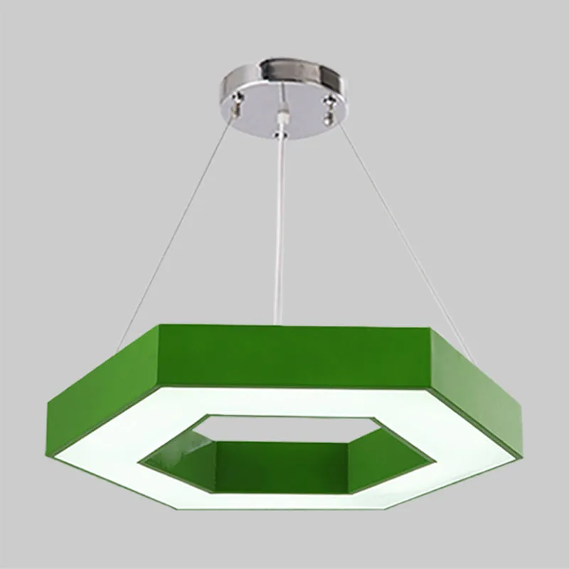 Iluminación acrílica con anillo hexagonal, iluminación de arañ LED Fácil en rojo/amarillo/azul para jardín de infantes Azul