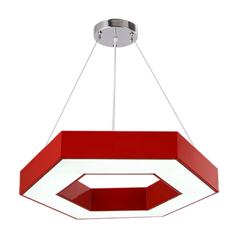 Iluminación acrílica con anillo hexagonal, iluminación de arañ LED Fácil en rojo/amarillo/azul para jardín de infantes Azul
