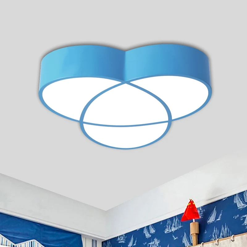 Iluminación LED minimalista de acrílico para montaje empotrado en pasillo ovalado intersectado cerca del techo en rojo/azu...