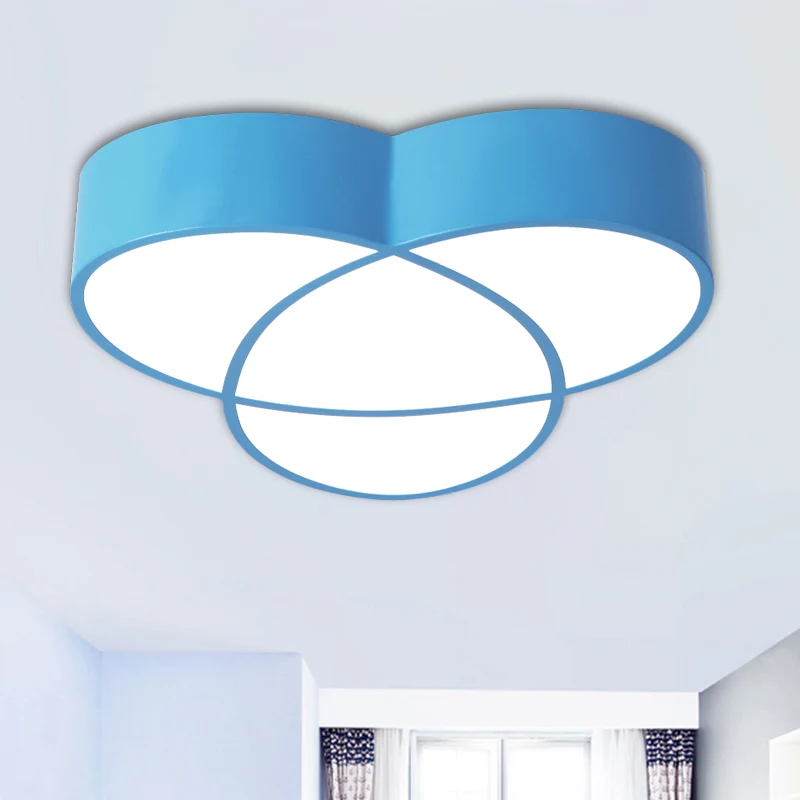 Iluminación LED minimalista de acrílico para montaje empotrado en pasillo ovalado intersectado cerca del techo en rojo/azu...