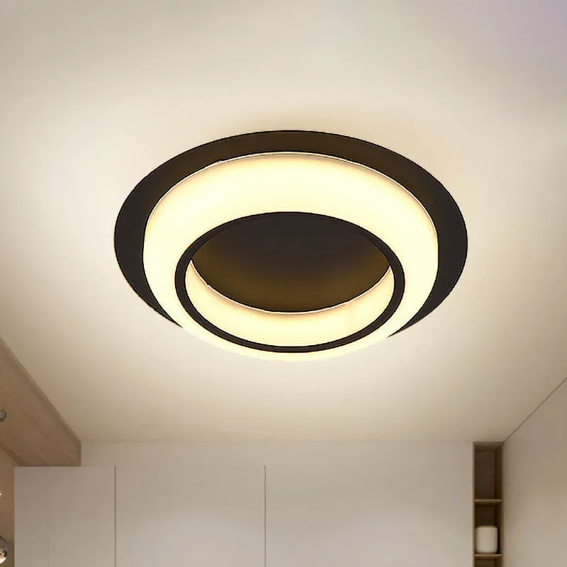 Iluminación de techo acrílica en forma de círculo, accesorio de montaje empotrado LED nórdico negro/blanco/gris para dormi...