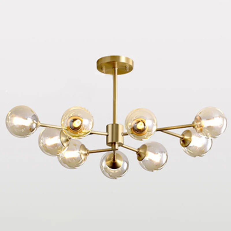Lámpara de arañ en forma de globo, accesorios de iluminación, luz colgante de cristal moderna para sala de estar con Sopor...
