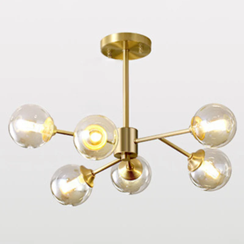 Lámpara de arañ en forma de globo, accesorios de iluminación, luz colgante de cristal moderna para sala de estar con Sopor...