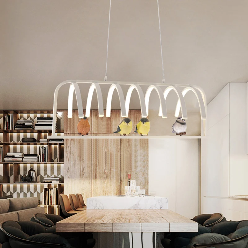 Lámpara colgante de acrílico curvada, lámpara colgante de techo blanca LED modernista con luz cálida/blanca/natural con de...