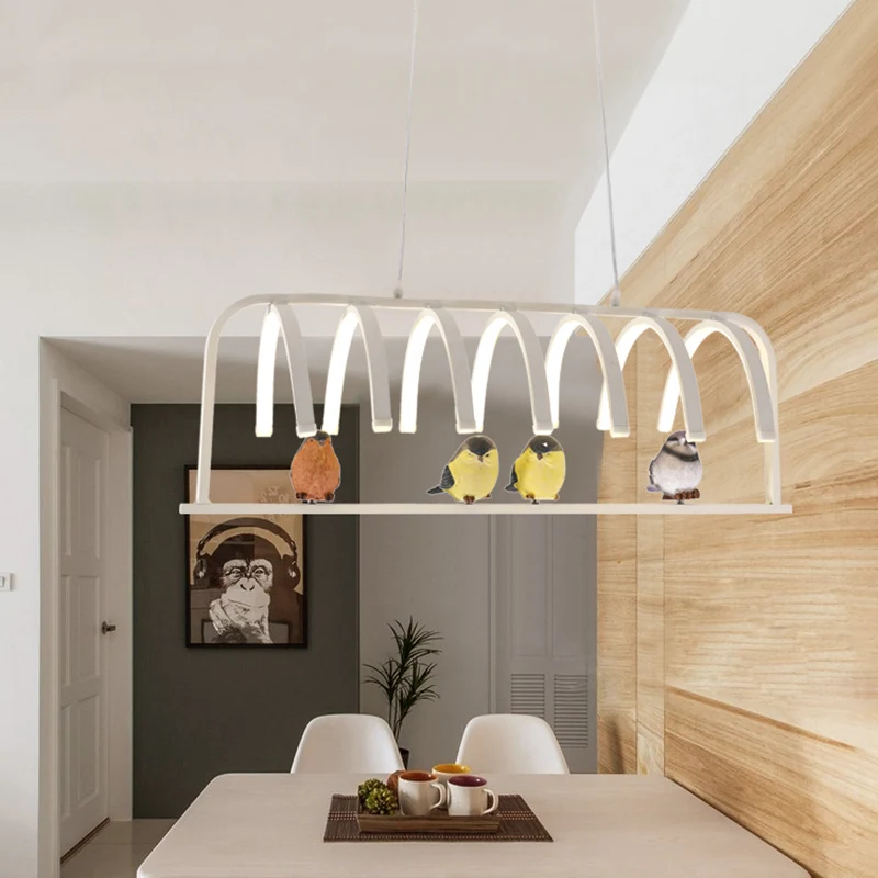 Lámpara colgante de acrílico curvada, lámpara colgante de techo blanca LED modernista con luz cálida/blanca/natural con de...