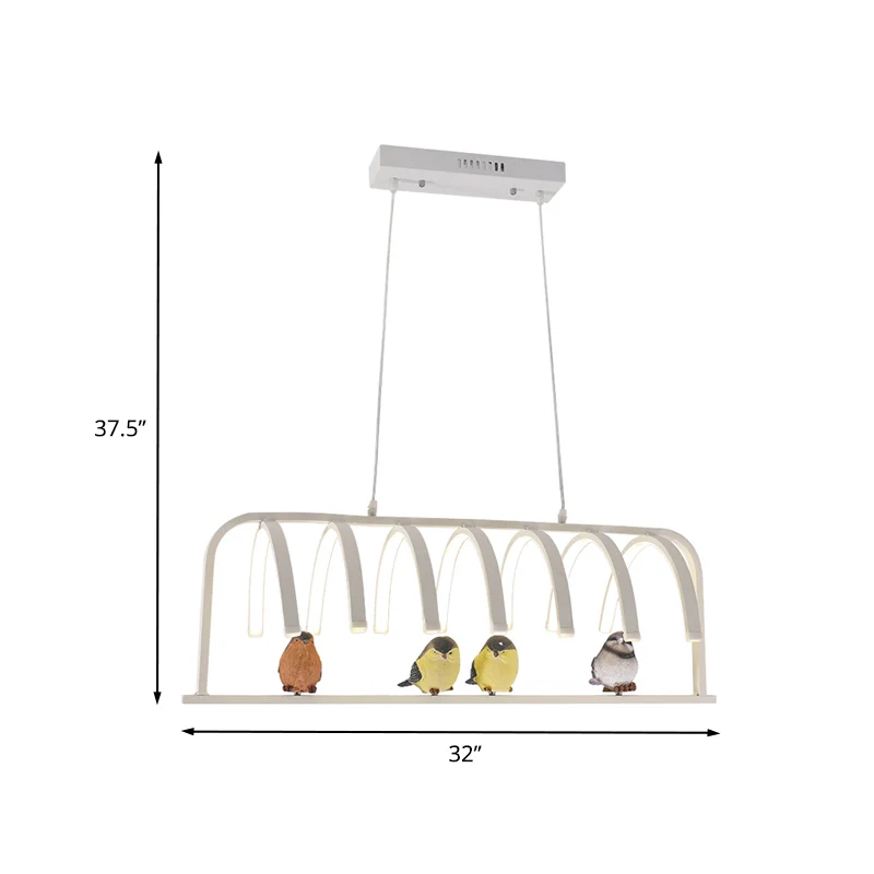 Lámpara colgante de acrílico curvada, lámpara colgante de techo blanca LED modernista con luz cálida/blanca/natural con de...