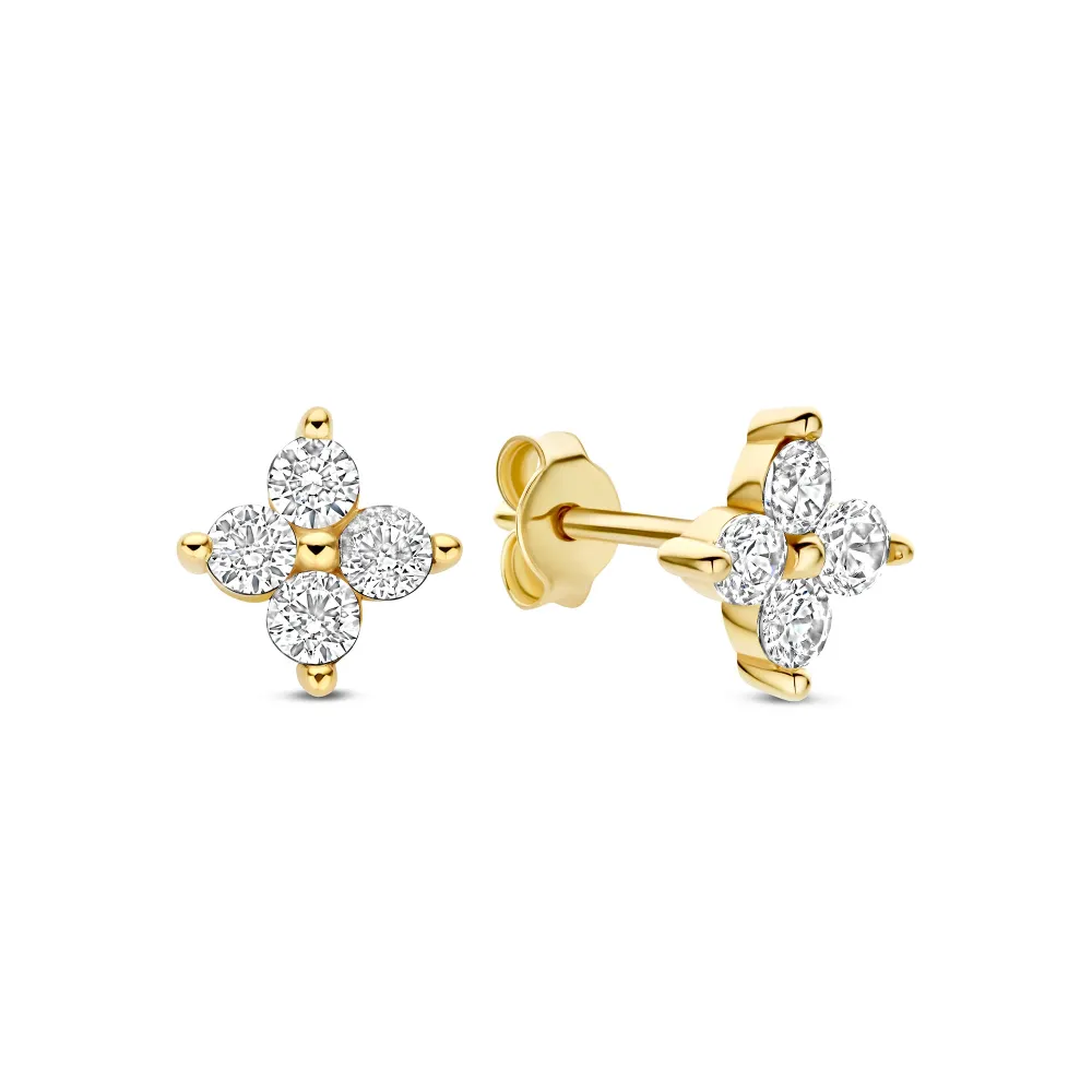 Le Marais Audrey pendientes de oro de 14 quilates con circonitas