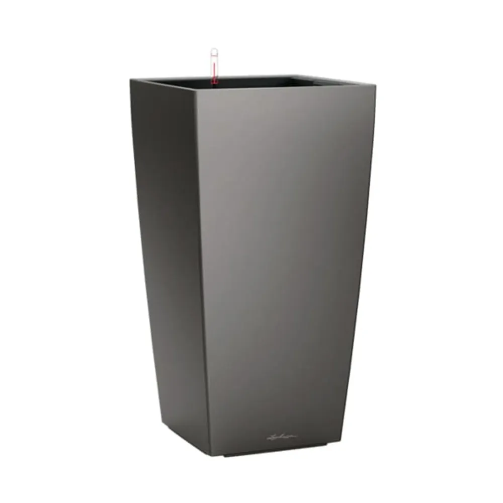 Maceta Autorriego Lechuza Cúbico superior antracita metal