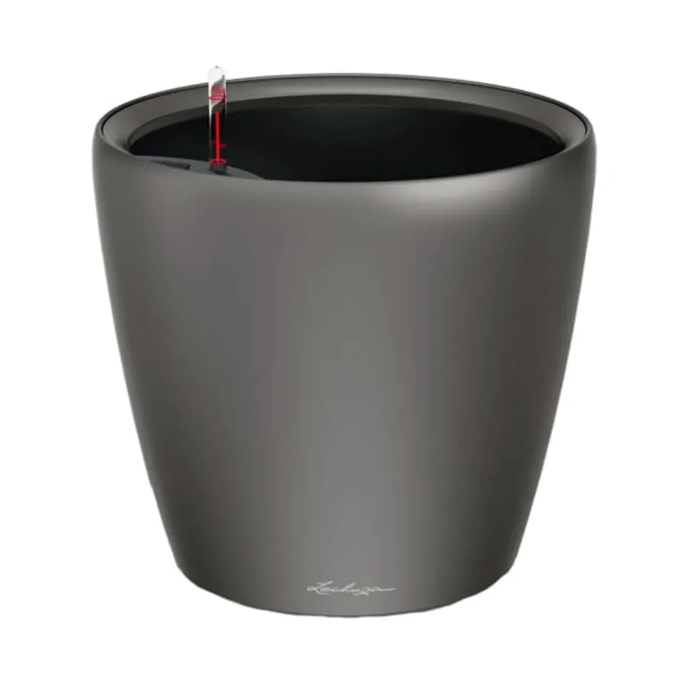 Maceta Autorriego Lechuza Tradicional Premium antracita metal