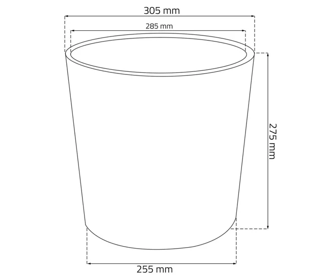 Maceta Redonda 15,3 Litros Rato Con Cubilete Para Plantar En Color Ocre Tenebroso 30 X 30 X 27 Cm