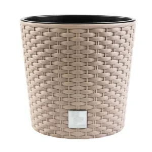 Maceta Redonda 37,65 Litros Rato Con Cubilete Para Plantar En Color Mocca 40 X 40 X 37,5 Cm