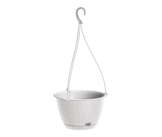 Macetero Colgante Ratolla Round W 3,4L., Dimensiones (Mm) 217X217X142, Color Blanco