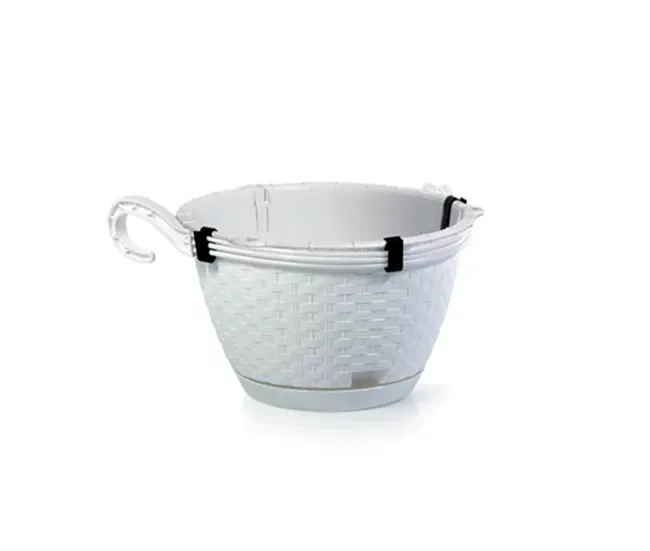 Macetero Colgante Ratolla Round W 3,4L., Dimensiones (Mm) 217X217X142, Color Blanco