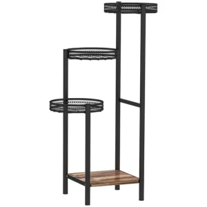 Outsunny Soporte para Plantas de 4 Niveles Estanterí para Plantas para Esquina Soporte de Acero Soporte para Macetas Inter...