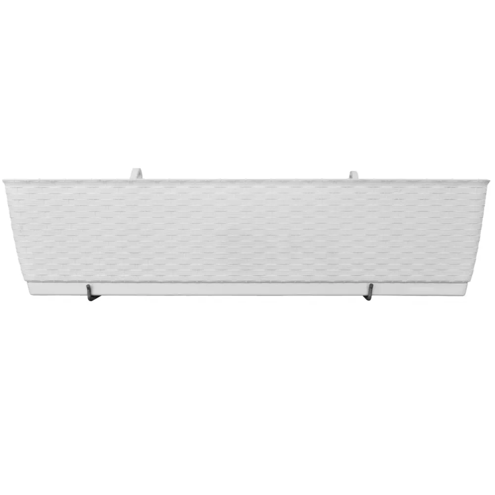 Ratolla Caja de balcón con caja de flores colgante Maceta con ganchos Plástico rectangular para interior y exterior (590x1...
