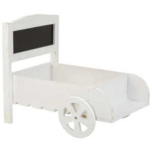 Soporte carro para macetas de madera Blanco