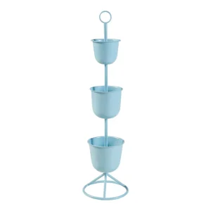 Soporte para plantas Alphen con 3 maceteros acero 110xØ28cm - Verde