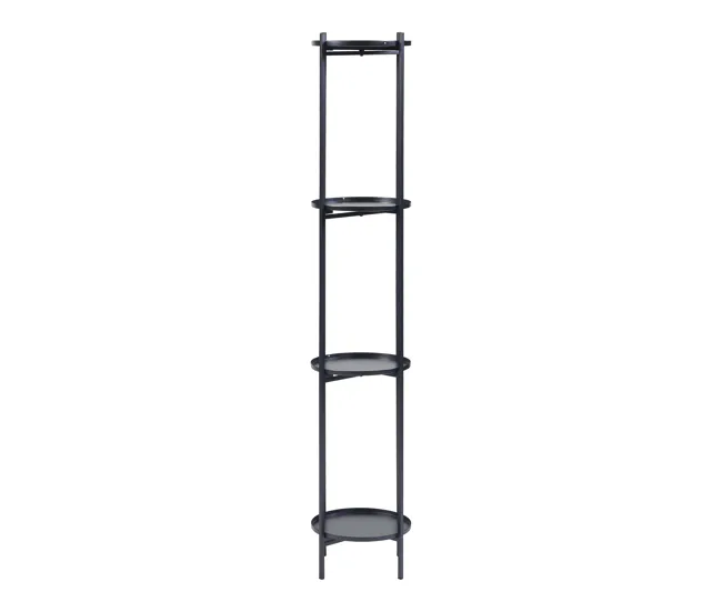 Soporte para plantas Tuusula de 2 niveles acero 54xØ25cm - Negro