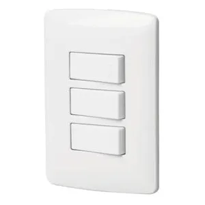 Apagador triplicado con placa plastica