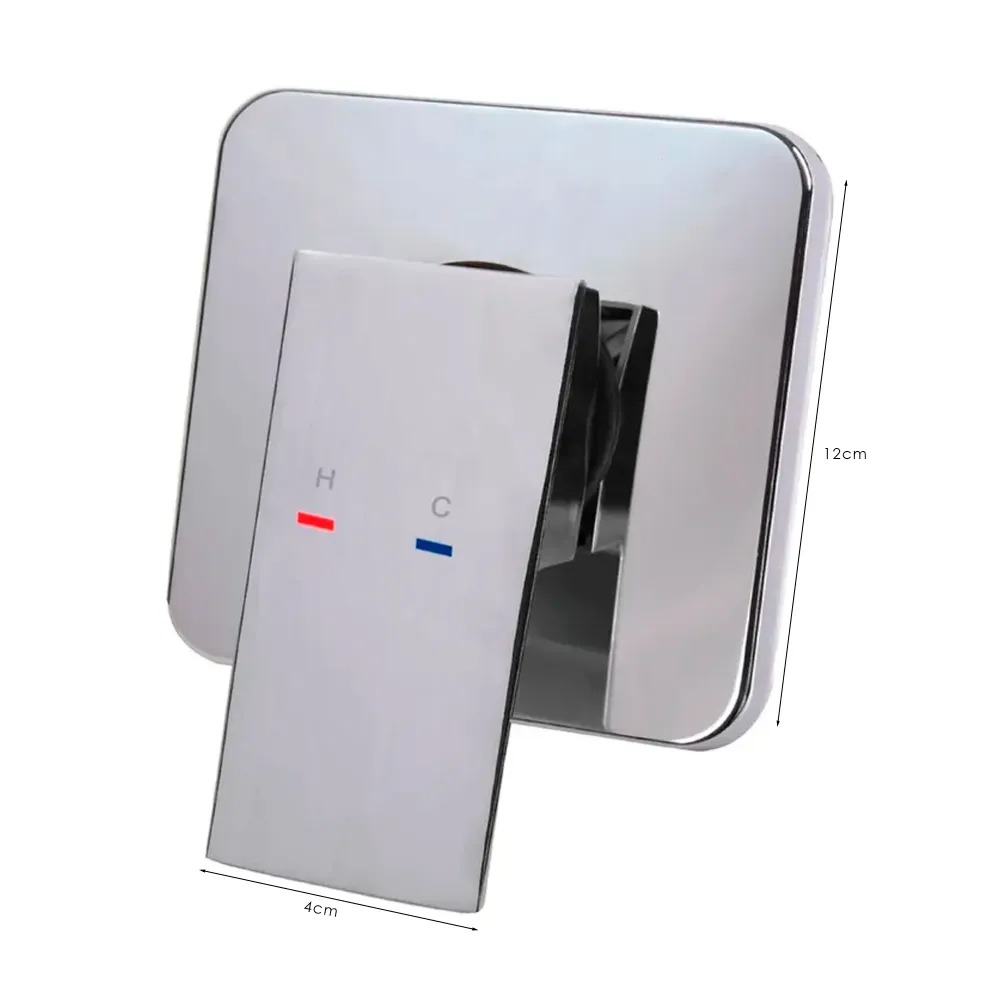 Aplicador de Gránulos Mezclador Ducha Monocontrol Cuadrado Plateado Cromado
