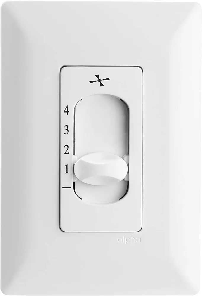 Profesional Certificado Control de ventilador con placa Estevez blanco e90331