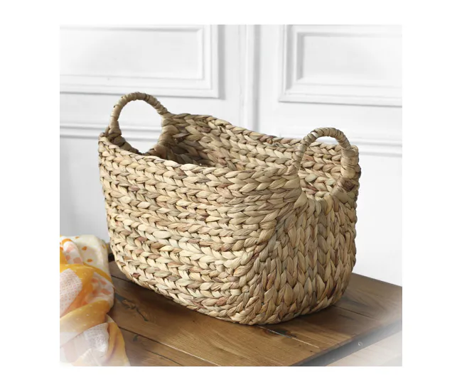 Cascada para Fuente Cesta de jacinto de agua con asas - 40 x 23 x 26 cm