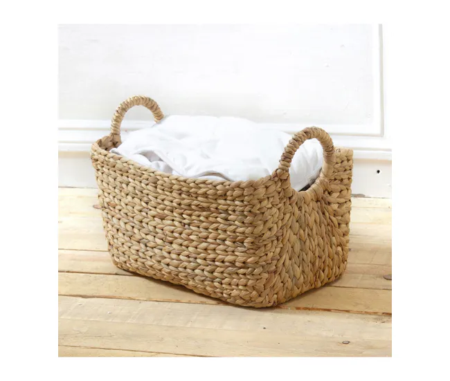 Cascada para Fuente Cesta de jacinto de agua con asas - 40 x 23 x 26 cm