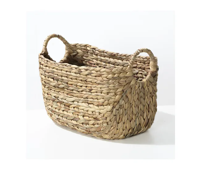 Cascada para Fuente Cesta de jacinto de agua con asas - 40 x 23 x 26 cm