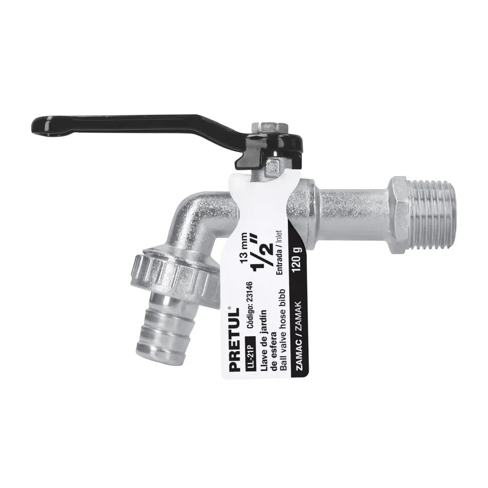 Conexión para Manguera Llave de esfera, 1/2" de cinc, Pretul