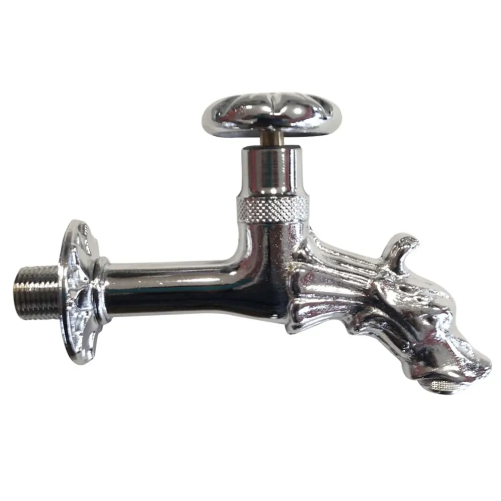 Grifo para exteriores de latón cromado con conexión 1/2" en forma de animal | Incluye Garantí de 2 ños