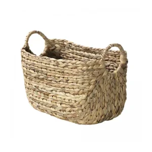 Premium para Exteriores Cesta de jacinto de agua con asas - 40 x 23 x 26 cm