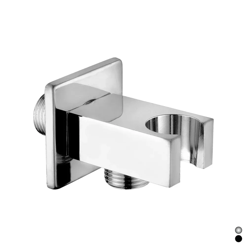 Presa acqua quadra con supporto doccetta RubiFlux - Cromo para Fuente de Pared