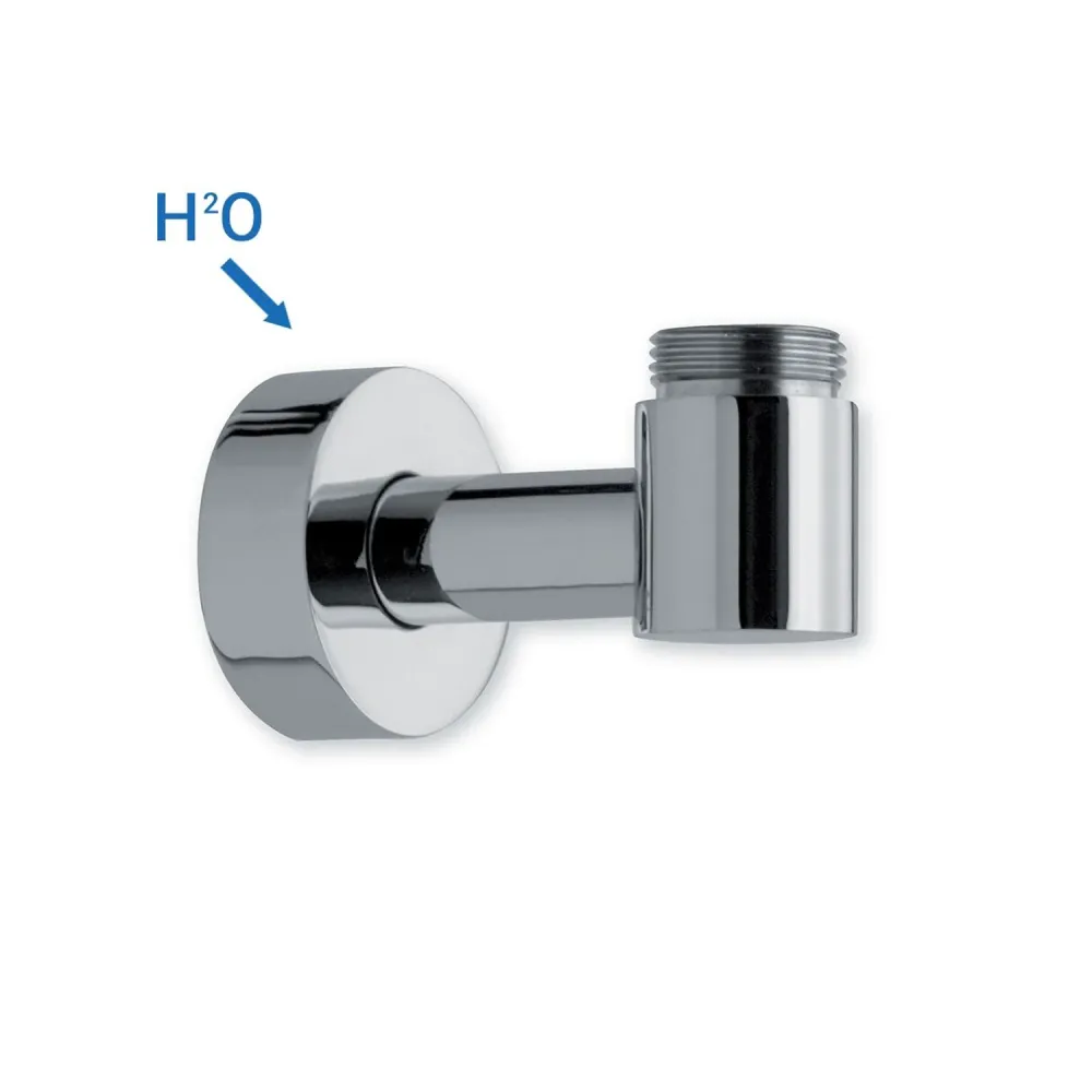 Soporte inferior con toma de agua para columna exterior de ducha oro cepillado - Resistente UV y Heladas